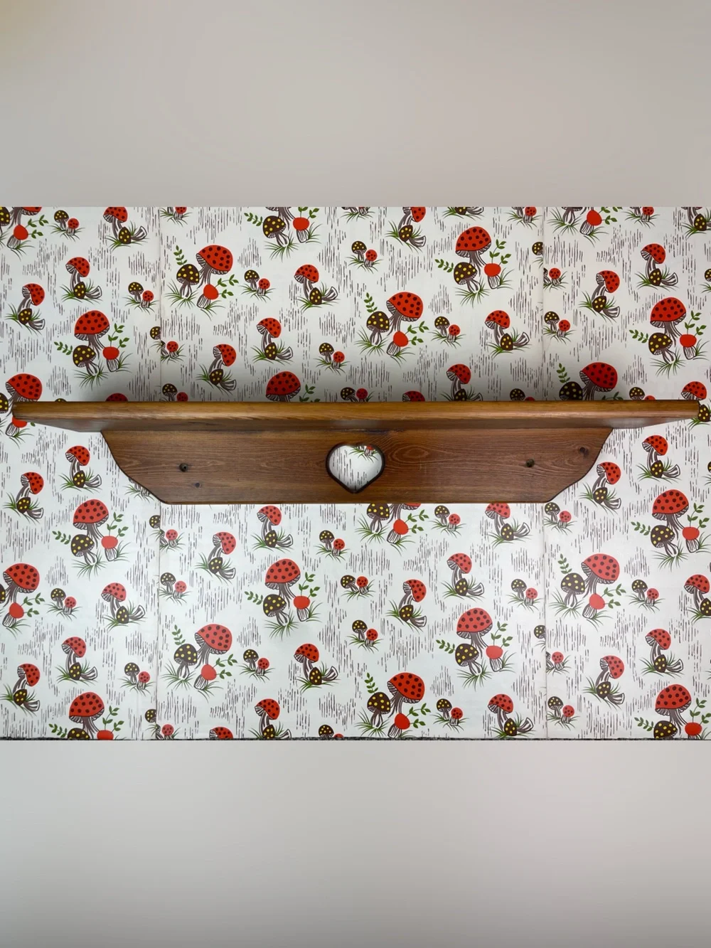 Vintage Wood Heart Shelf Wall Hanging Trinket Display